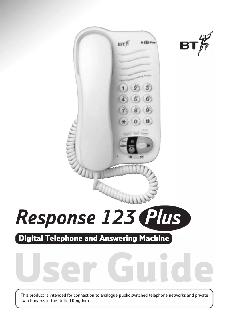First page image of the manual for Response 123 Plus