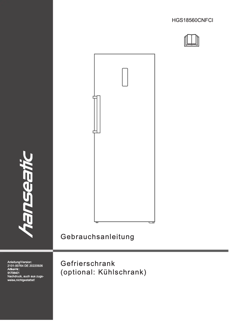 Page 1 of the manual User Manual Hanseatic HGS18560CNFCI