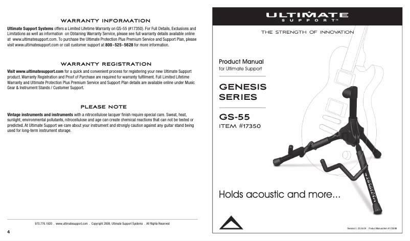 Page 1 of the manual User Manual Ultimate GS-55 Genesis