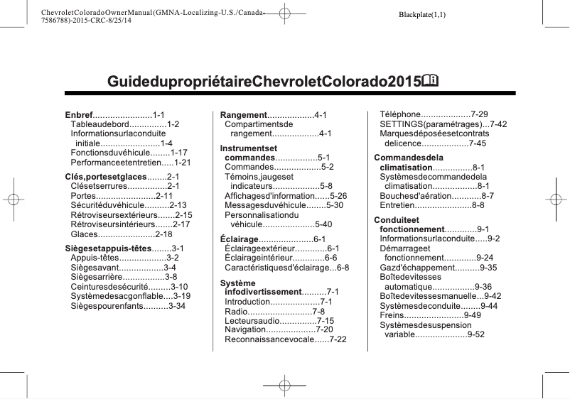 First page image of the manual for Colorado (2015)