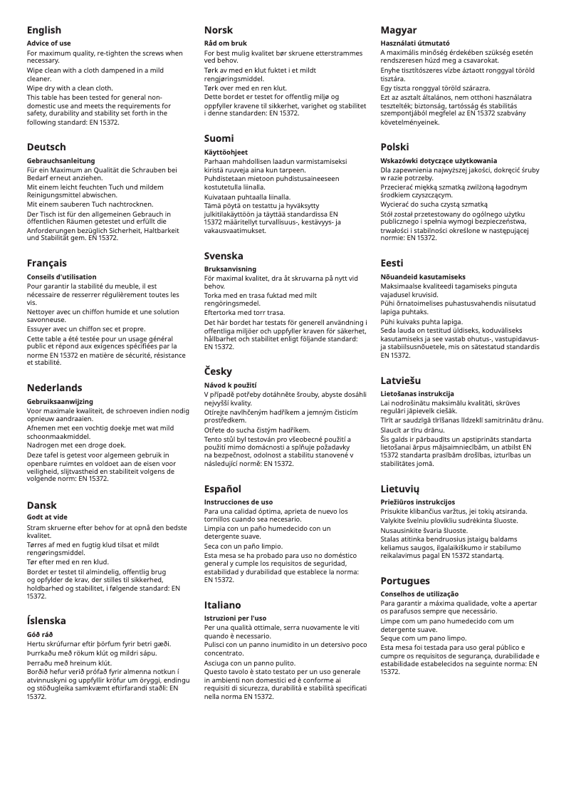 Page 1 of the manual User Manual Ikea LISABO 702.943.39