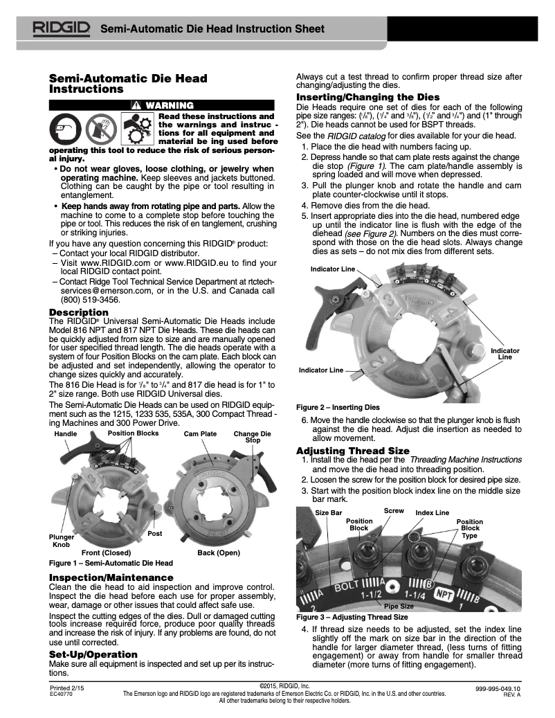 First page image of the manual for 842