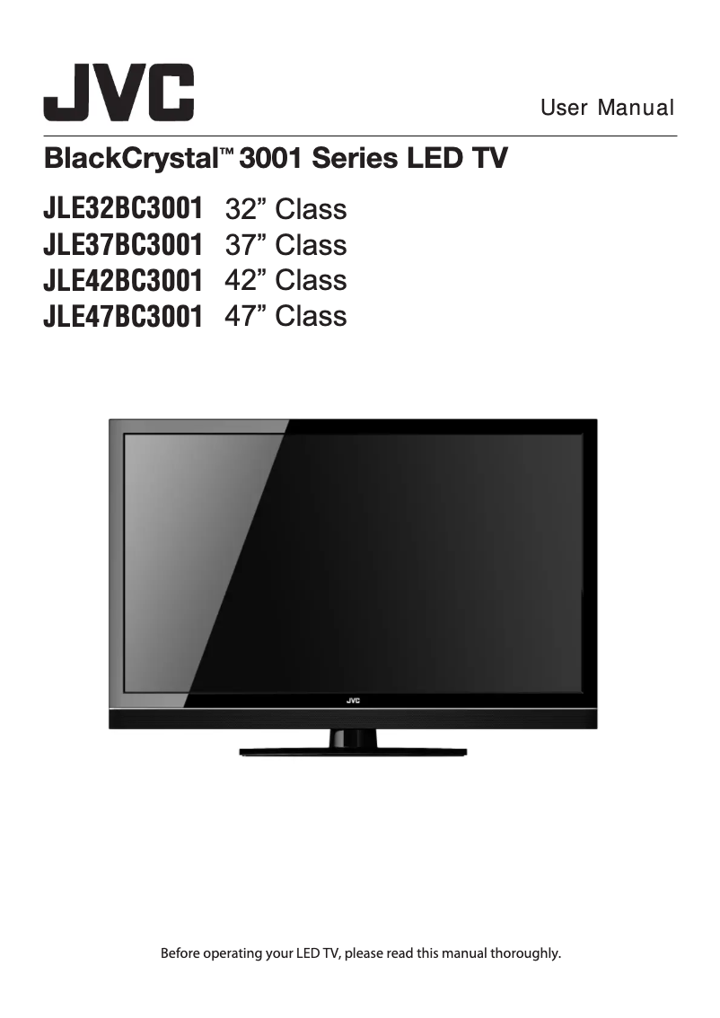 First page image of the manual for JLE42BC3001