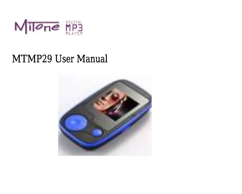 First page image of the manual for MTMP29