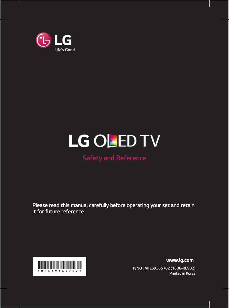 First page image of the manual for OLED65B6J