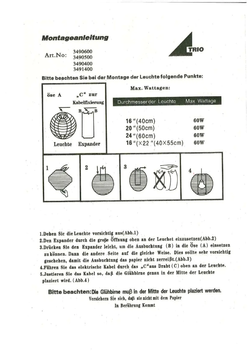 First page image of the manual for Paper 3490400-19