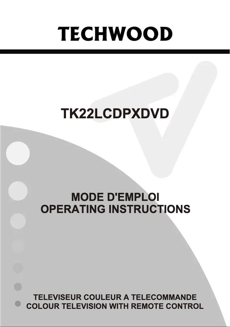 First page image of the manual for TK22LCDPXDVD