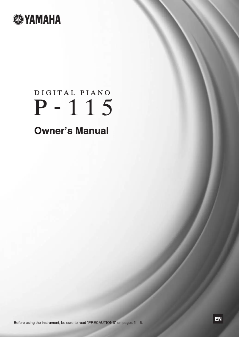 Page 1 of the manual User Manual Yamaha P-115