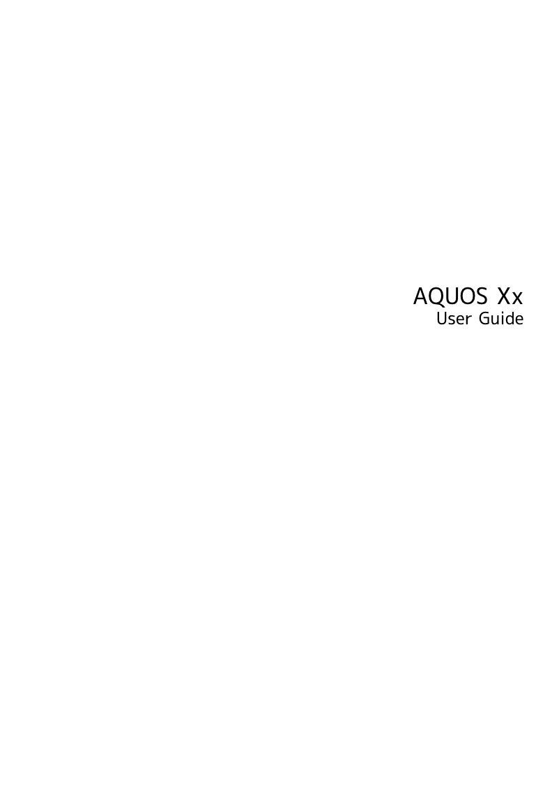 Page 1 of the manual User Manual Sharp Aquos Xx