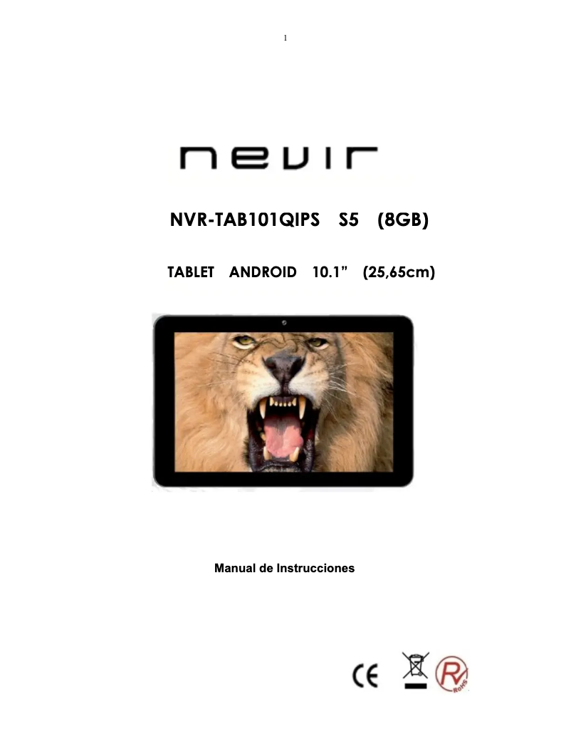 Page 1 of the manual User Manual Nevir NVR-TAB101 QIPS S5