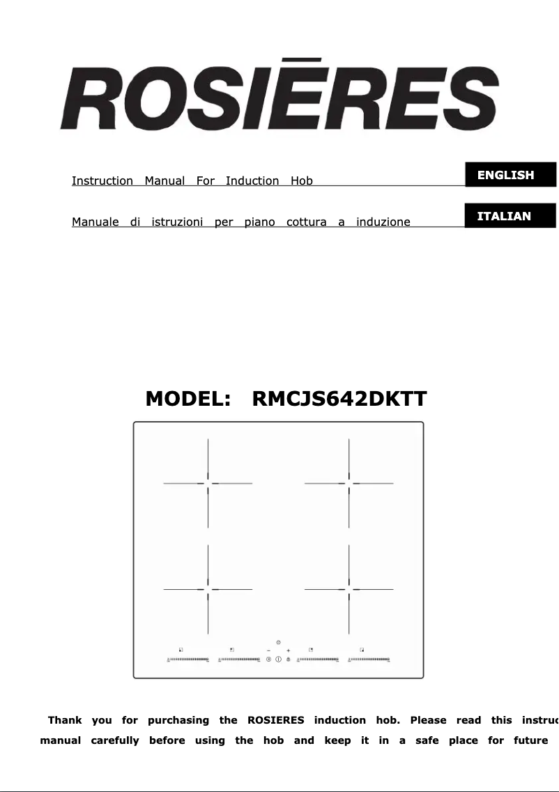 First page image of the manual for RMCJS642DKTT