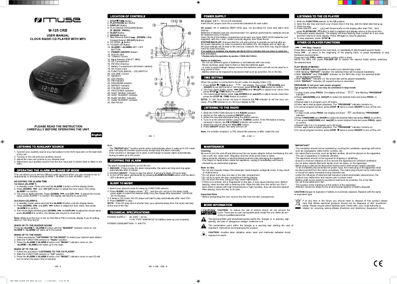 First page image of the manual for M-125 CRB