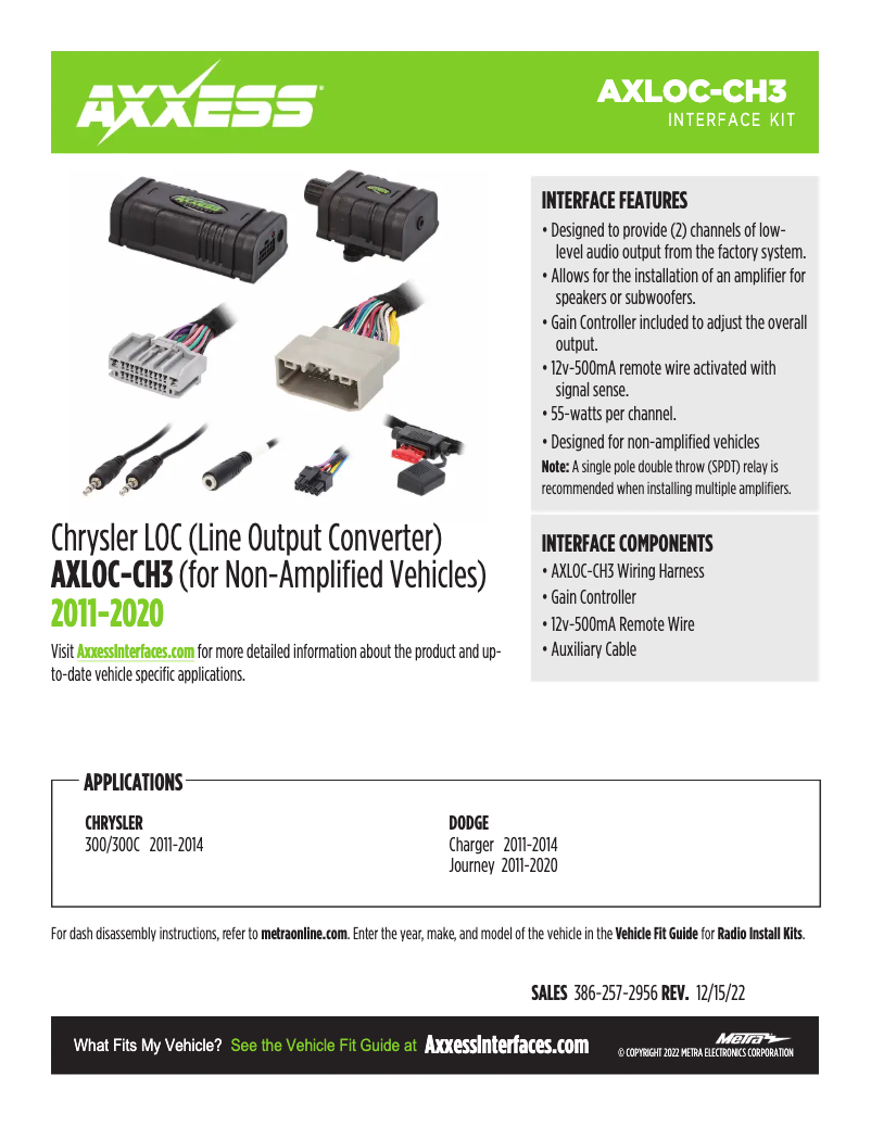Page 1 of the manual Technical Sheet AXESS AXLOC-CH3