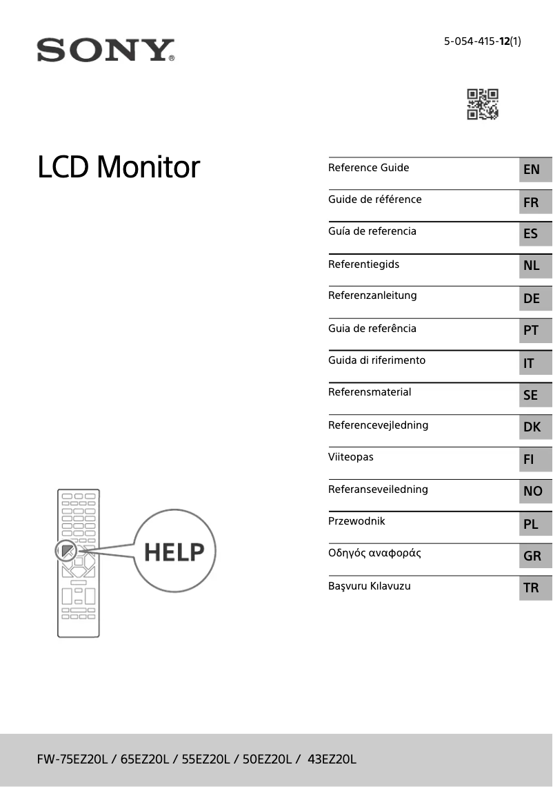 Page 1 of the manual User Manual Sony FW-55EZ20L