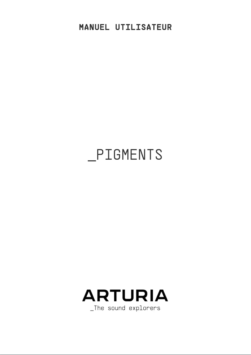First page image of the manual for Pigments