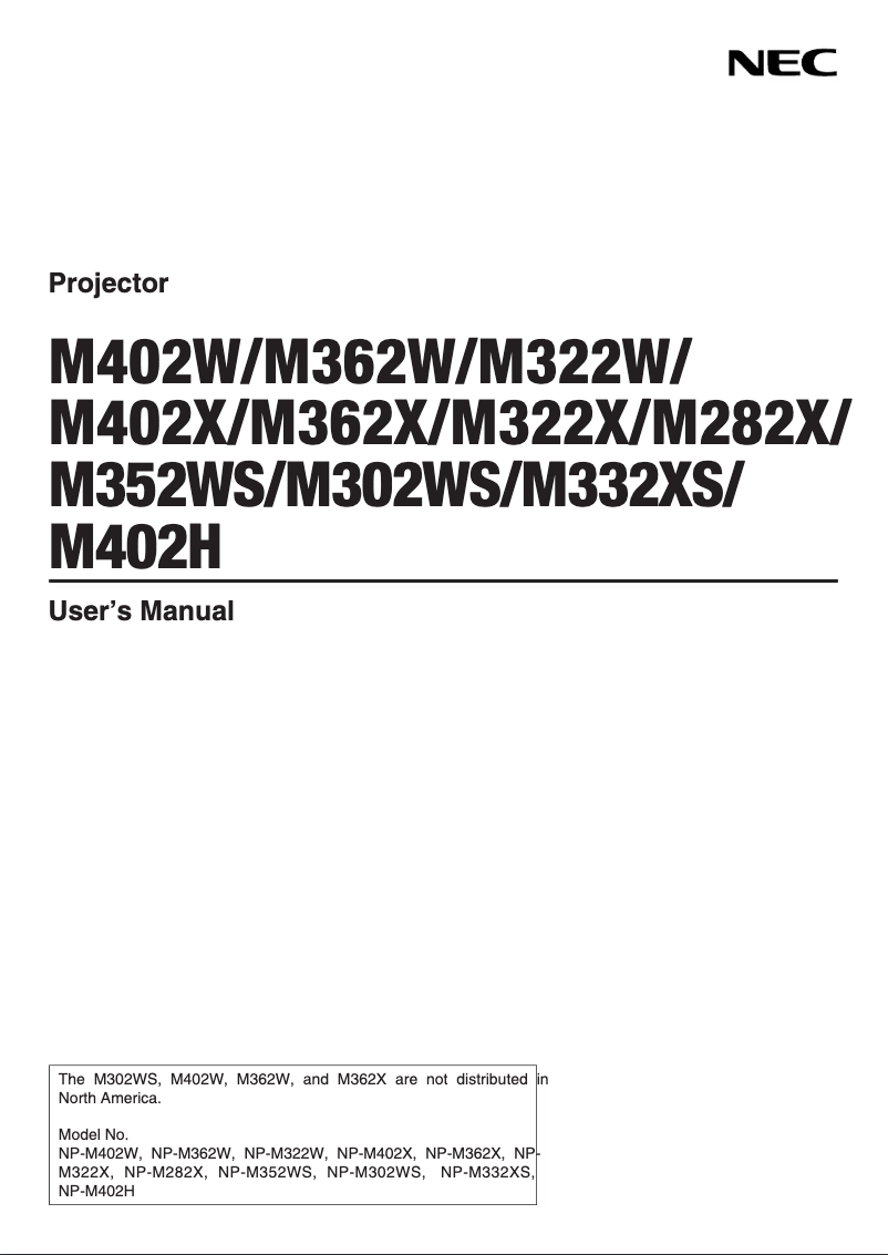 Page 1 de la notice Mode d'emploi NEC M402X