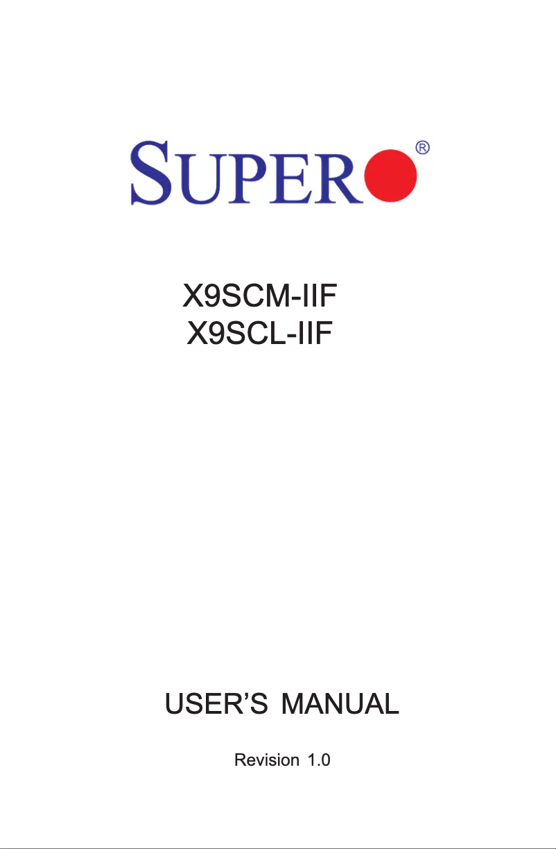 First page image of the manual for X9SCM-iiF