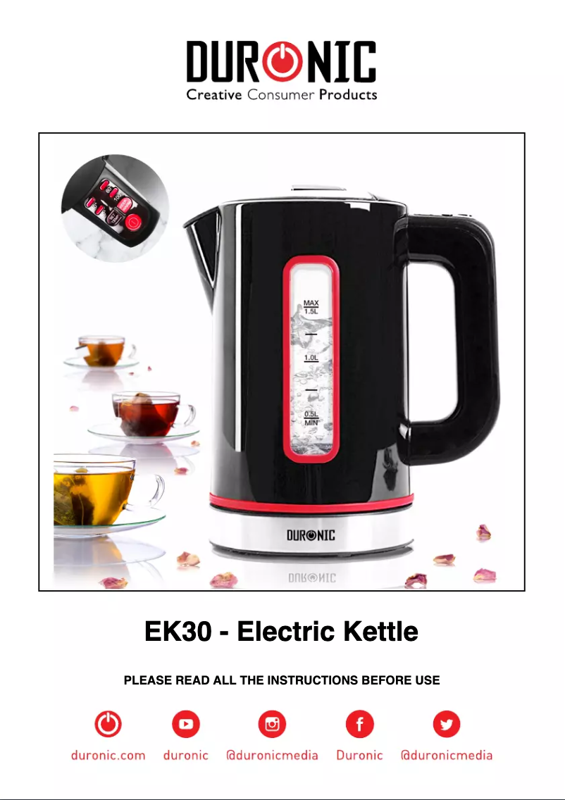 First page image of the manual for EK30