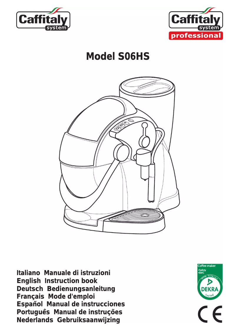 Page 1 of the manual User Manual Caffitaly Nautilus S06HS