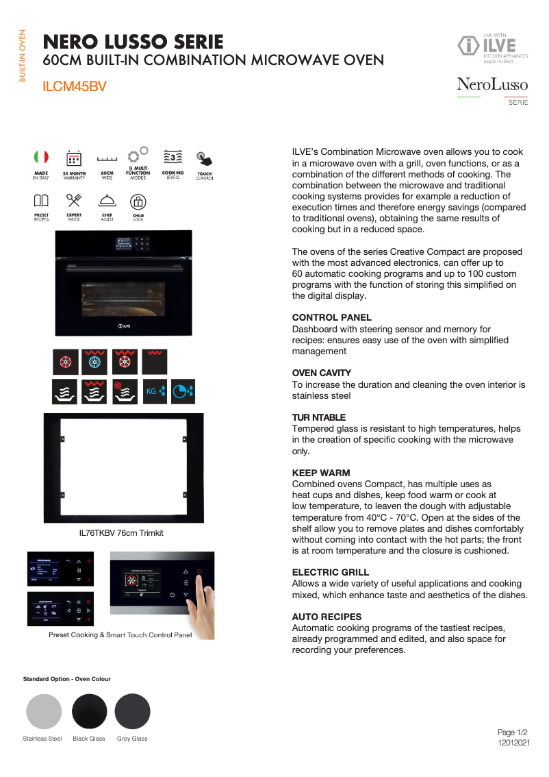 First page image of the manual for ILCM45BV