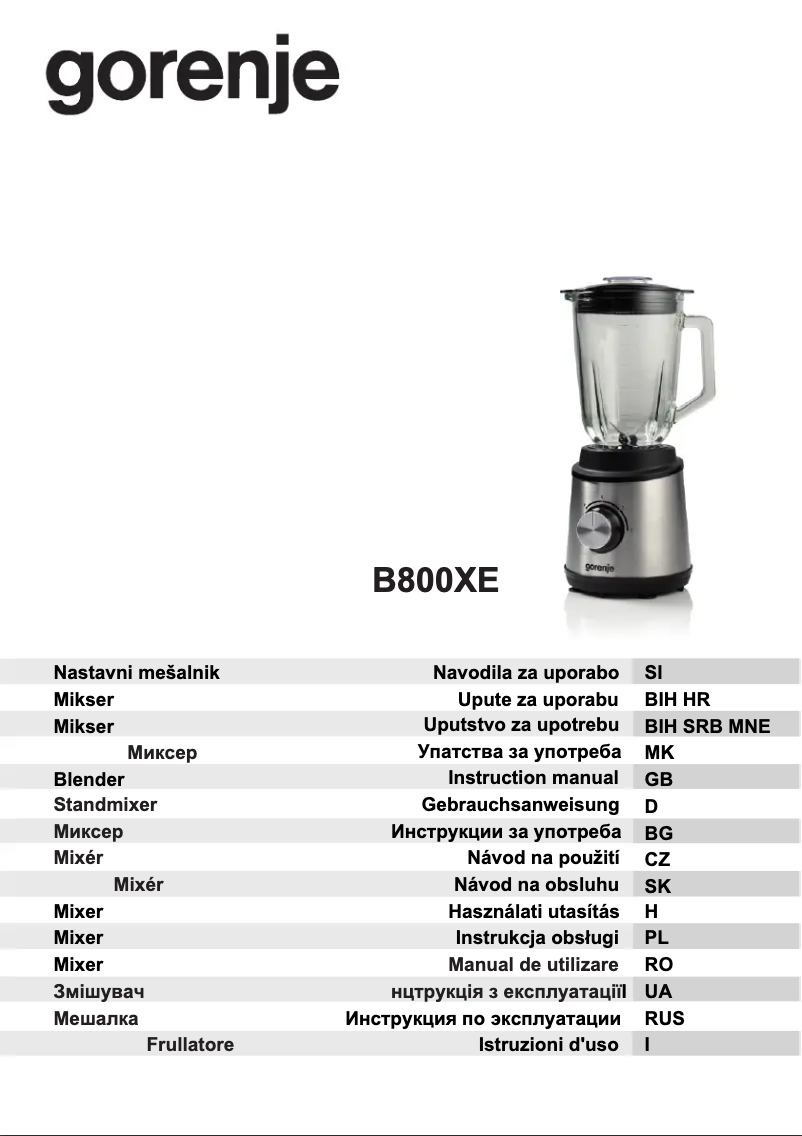 First page image of the manual for B800XE