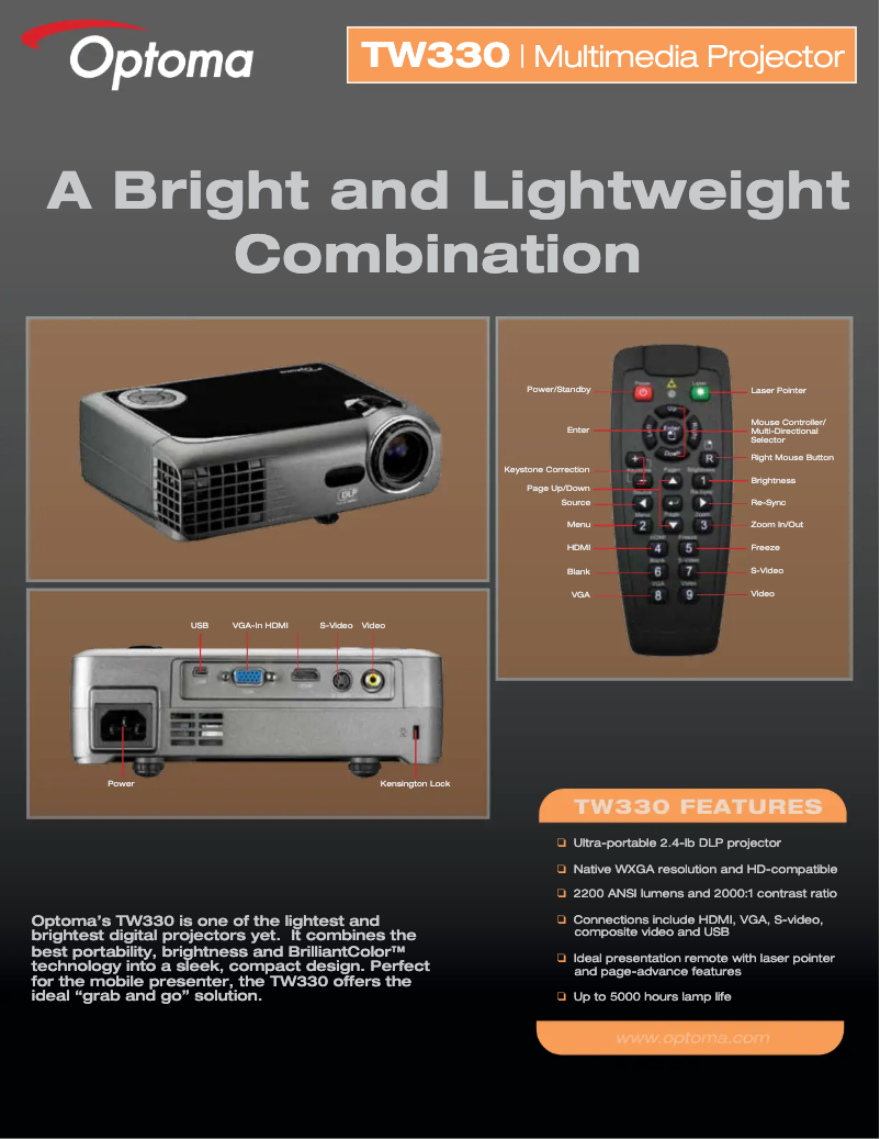 First page image of the manual for TW330