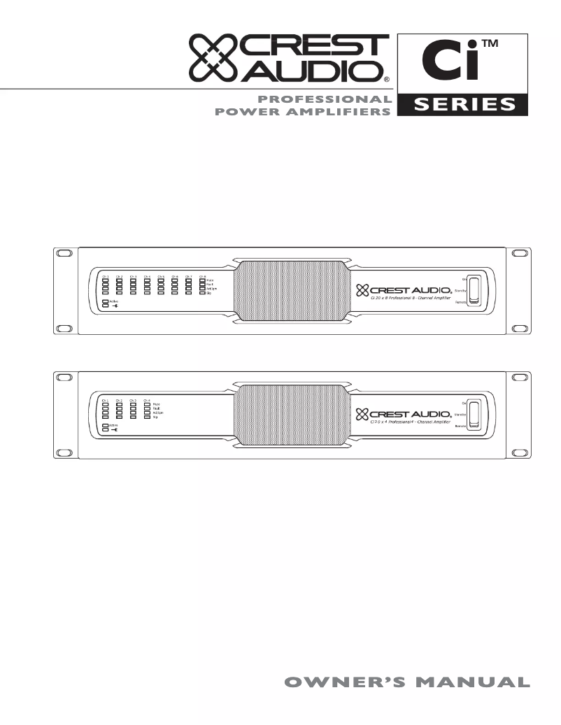 Page 1 of the manual User Manual Peavey Ci 30×4