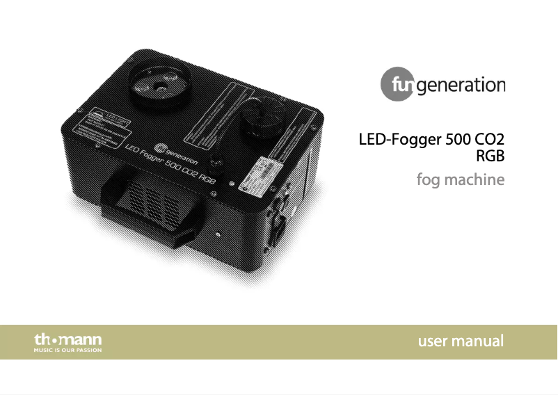 Page 1 of the manual User Manual Fun Generation LED Fogger 500 CO2