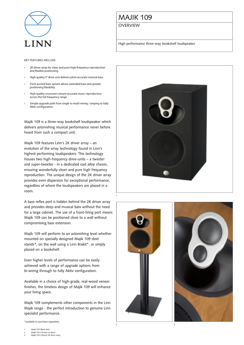 Page 1 of the manual Technical Sheet Linn Majik