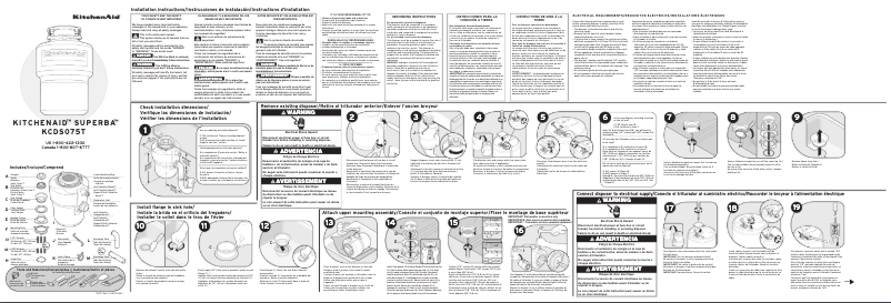 Page 1 of the manual User Manual KitchenAid KCDS075T