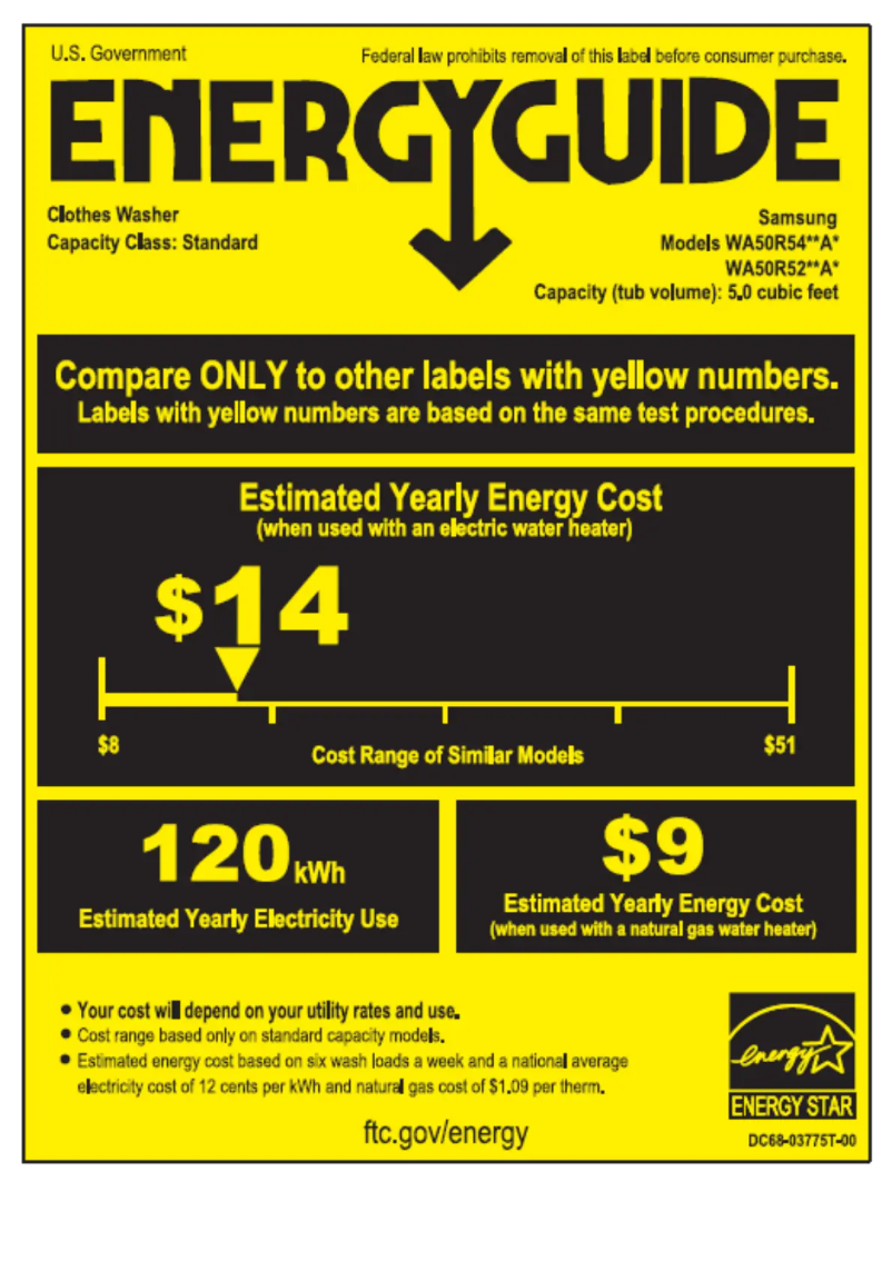First page image of the manual for WA50R5400AW