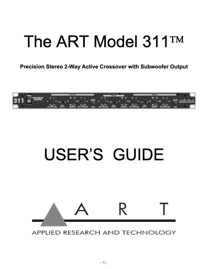 First page image of the manual for 311
