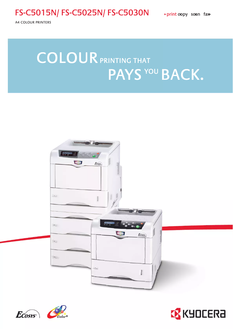 Page 1 of the manual Brochure Kyocera FS-C5030N