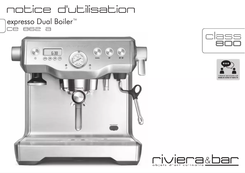 Page 1 of the manual User Manual Riviera & Bar CE862A