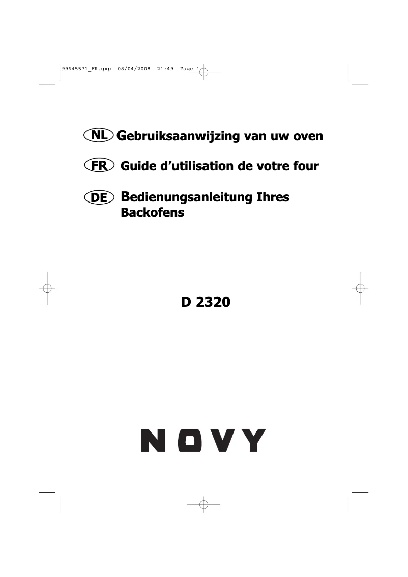 First page image of the manual for 2320