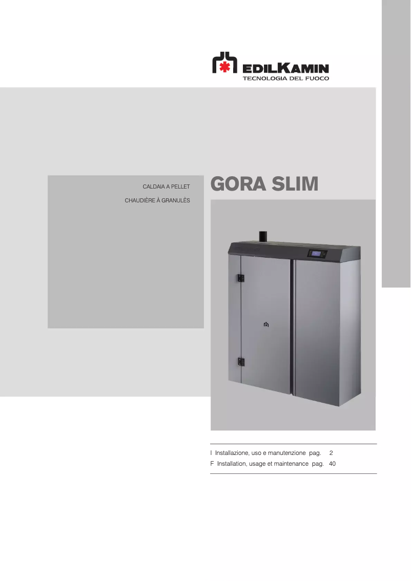 First page image of the manual for GORA SLIM