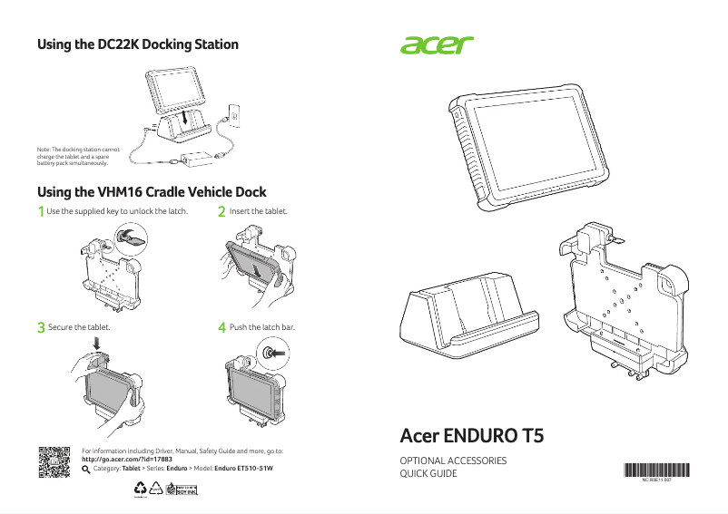 Page 1 of the manual Quick Start Guide Acer Enduro T5