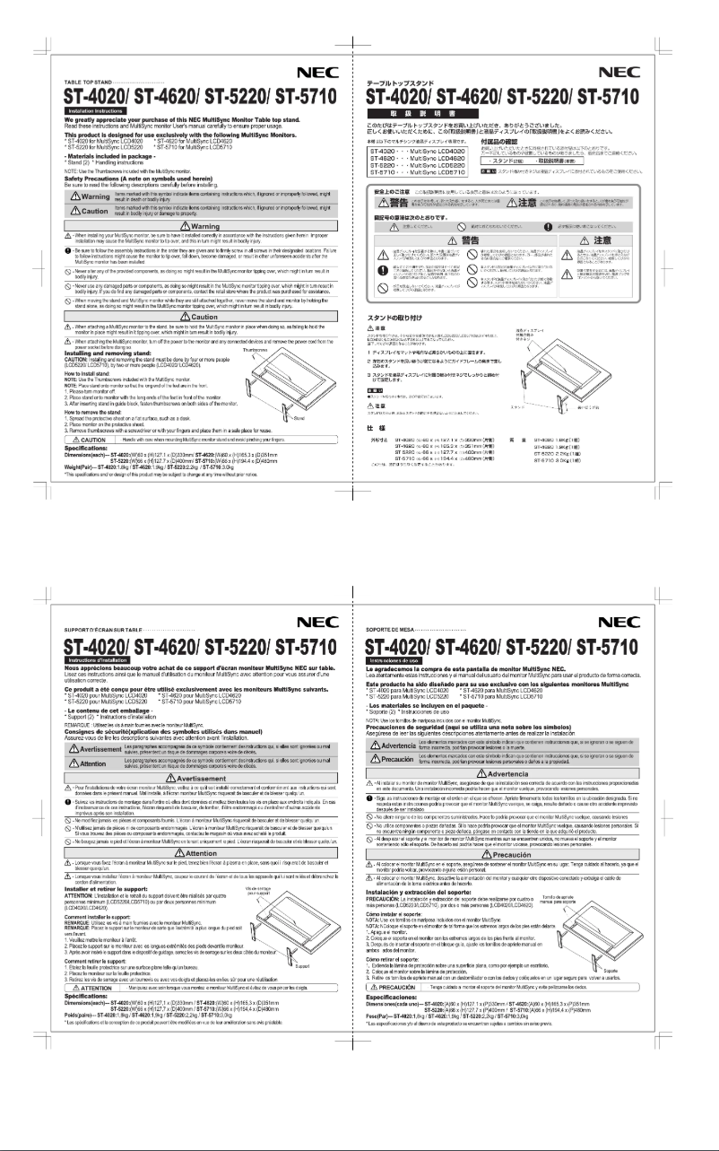 Image de la première page du manuel de l'appareil ST-4620