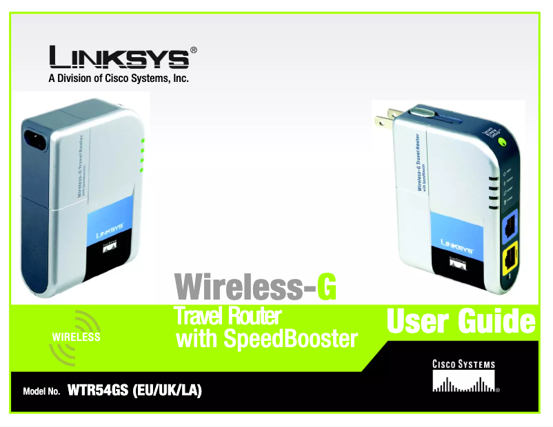 Page 1 of the manual User Manual Linksys WTR54GS