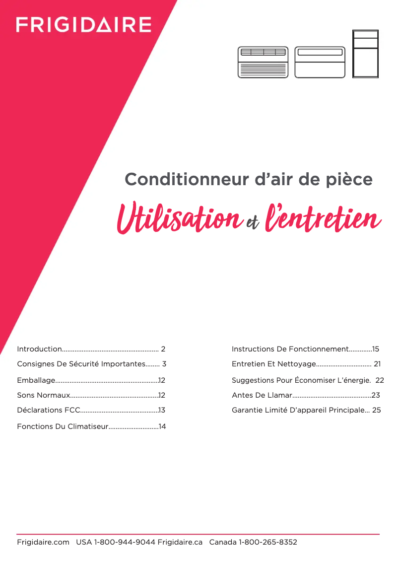 First page image of the manual for FHWW125WE1