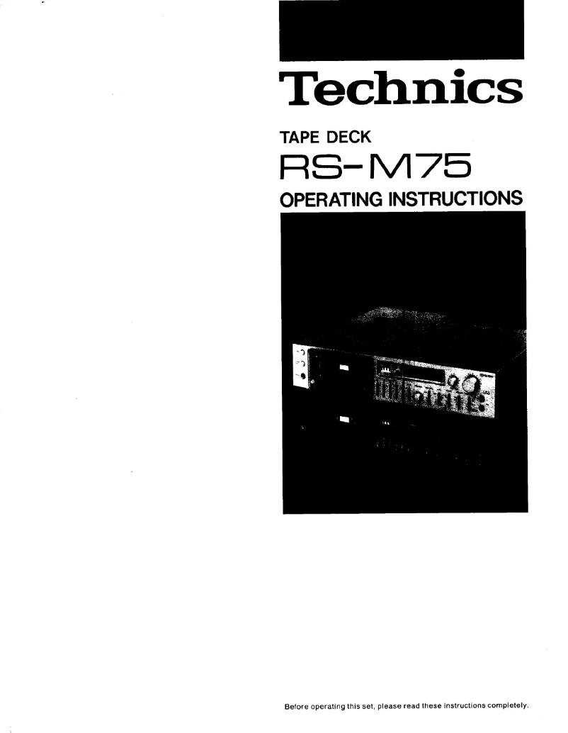 Page 1 of the manual User Manual Technics RS-M75