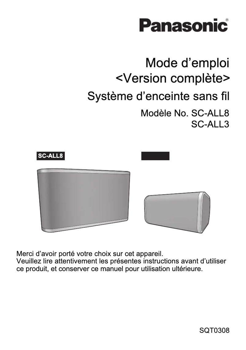 First page image of the manual for SC-ALL8