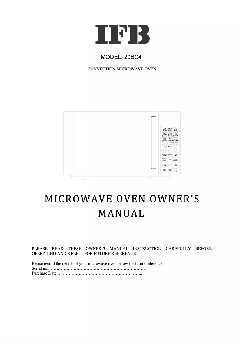 First page image of the manual for 20BC4