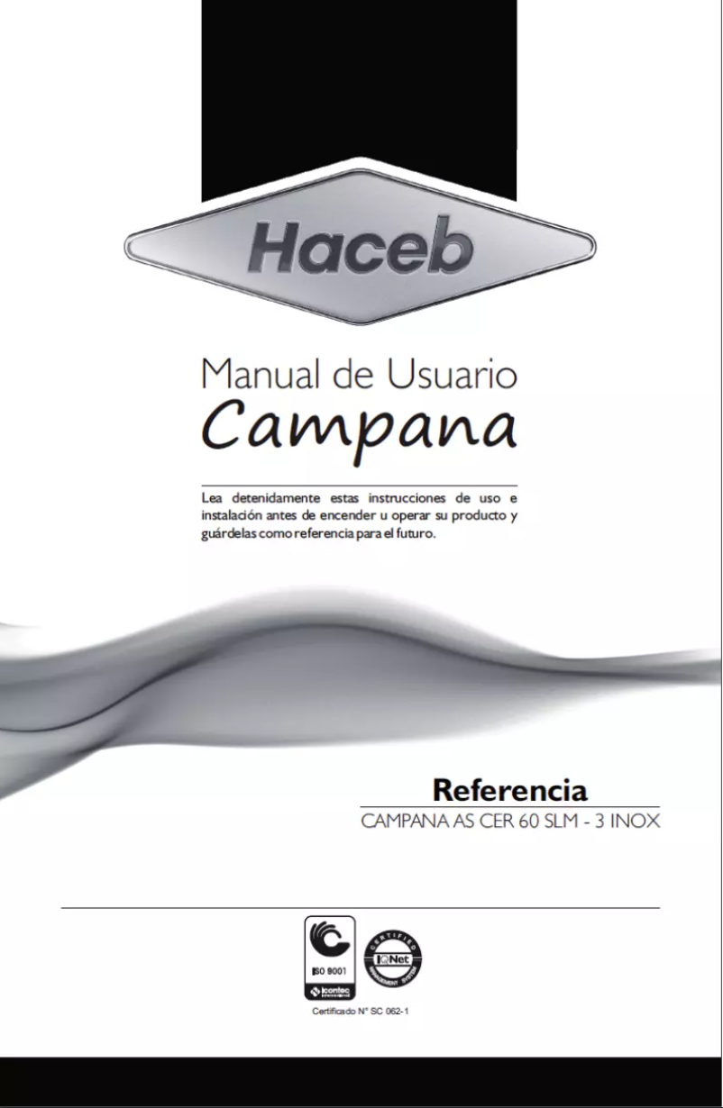 First page image of the manual for Assento CER 60 SLM3