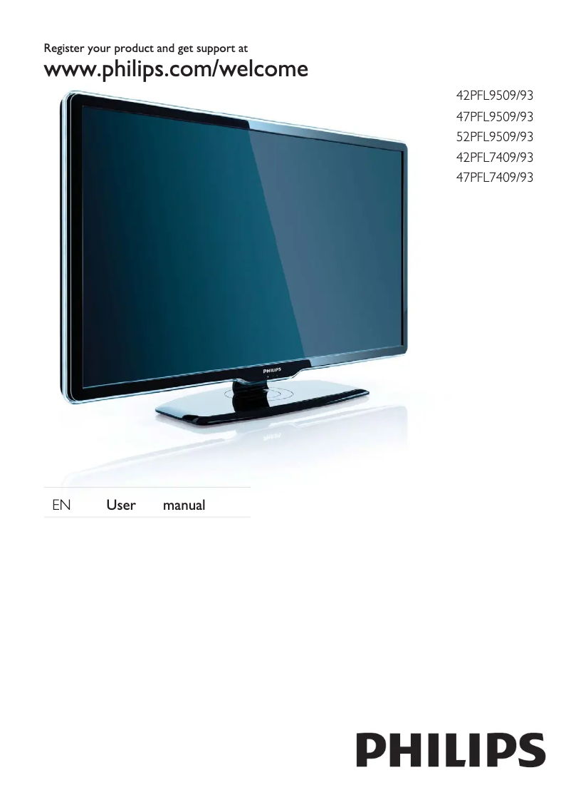 Page 1 of the manual User Manual Philips 42PFL9509