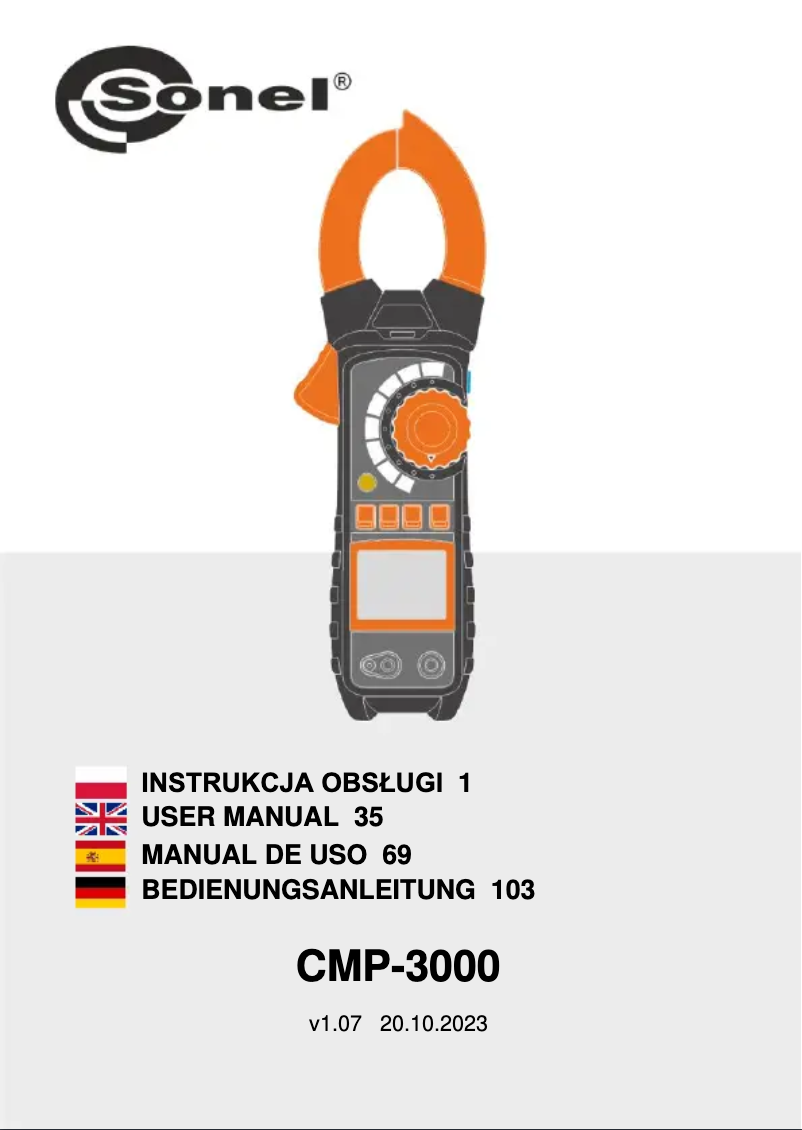 First page image of the manual for CMP-3000