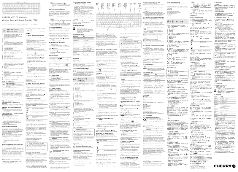 Page 1 of the manual User Manual Cherry MX 3.0S