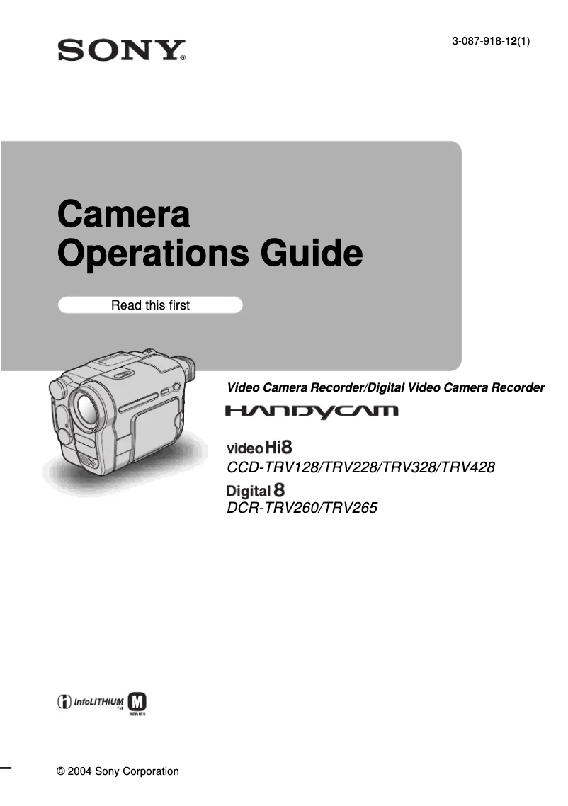 Page 1 of the manual User Manual Sony CCD-TRV328