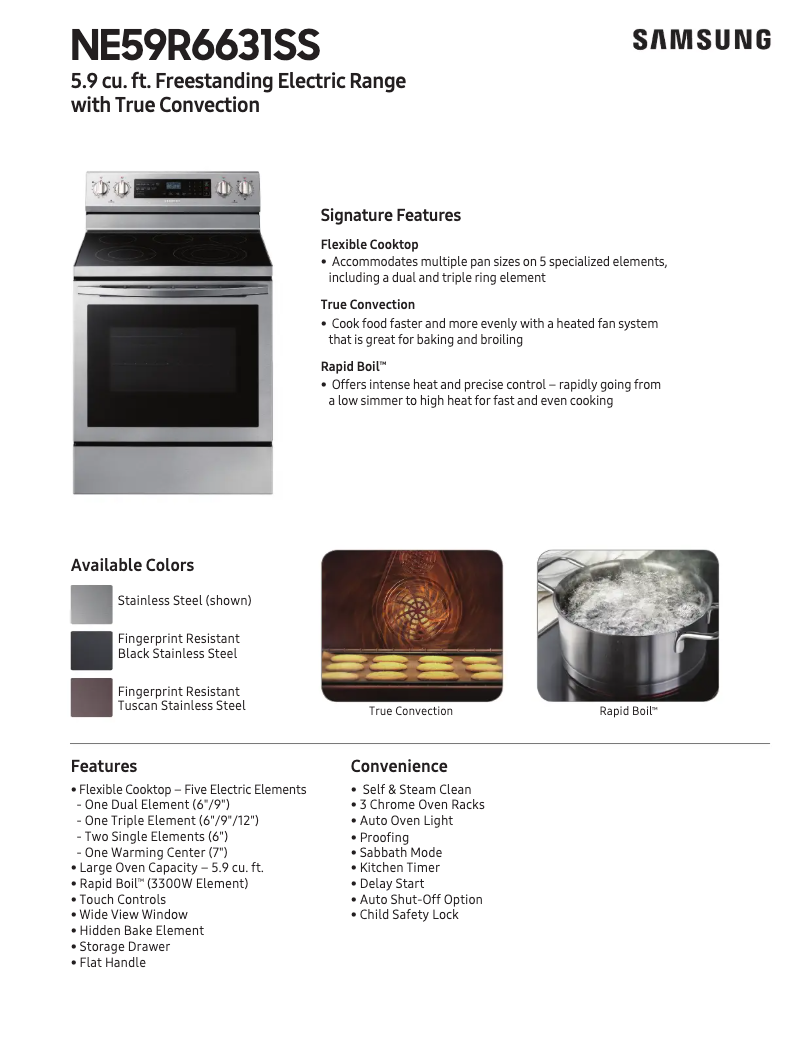 First page image of the manual for NE59R6631SS/AA