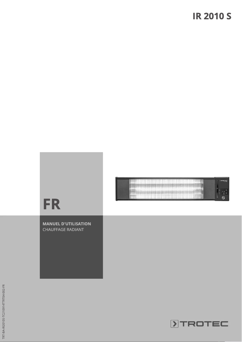 First page image of the manual for IR 2010 S